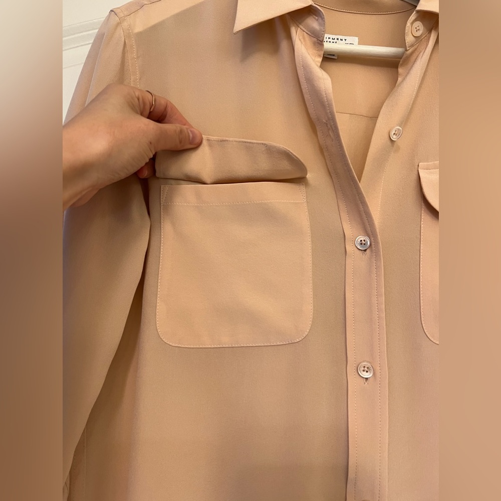 Equipment- silk blouse,beige pink (xs) - Picture 4 of 8